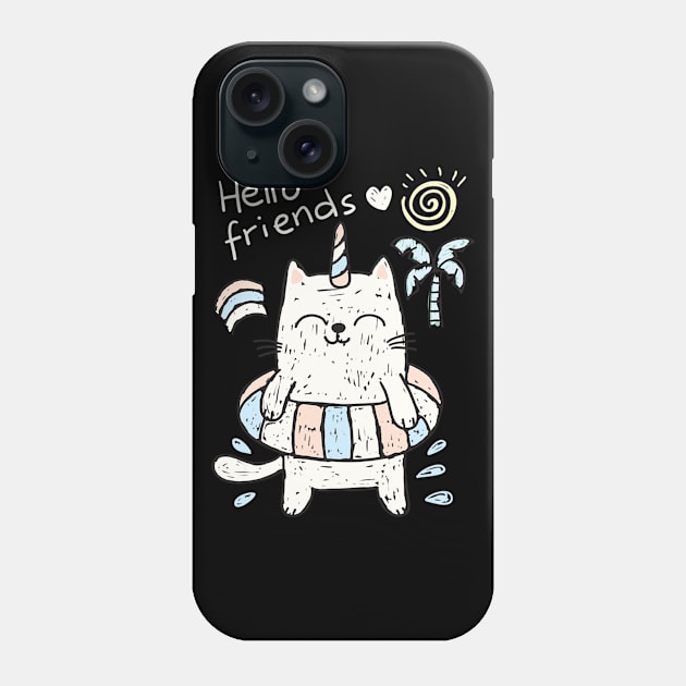Cute cat Phone Case by white.ink