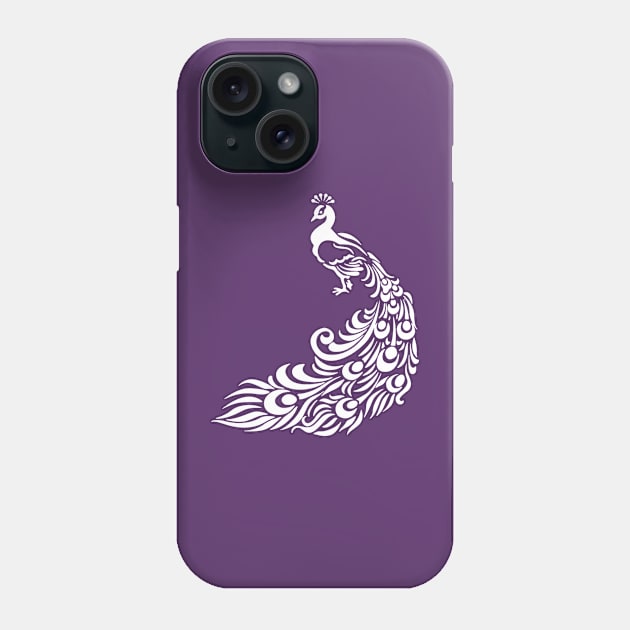 Extravagant White Peacock Phone Case by CeeGunn