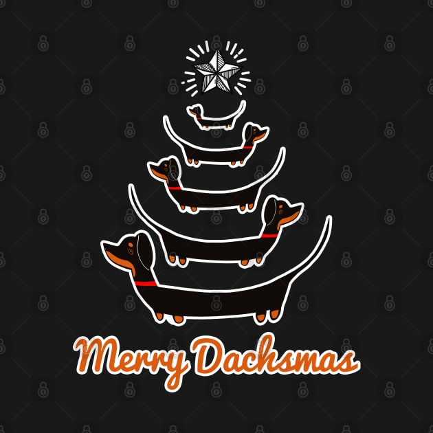 Dachshund Christmas Tree Shirt - Merry Dachsmas Wiener Dog by ghsp