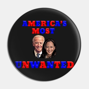 Anti Biden Harris America's Most Unwanted Cartoon Pin