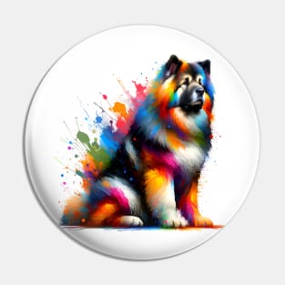 Tornjak in Colorful Artistic Splash Paint Expression Pin