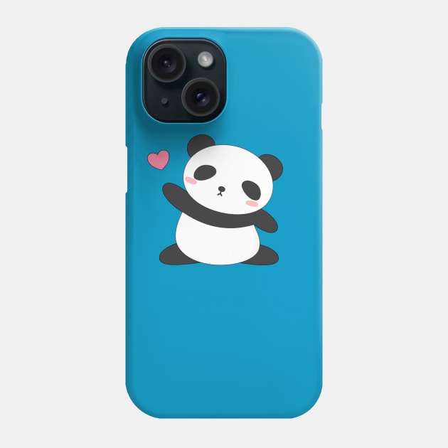 Kawaii Cute Panda Bear T-Shirt Phone Case by happinessinatee