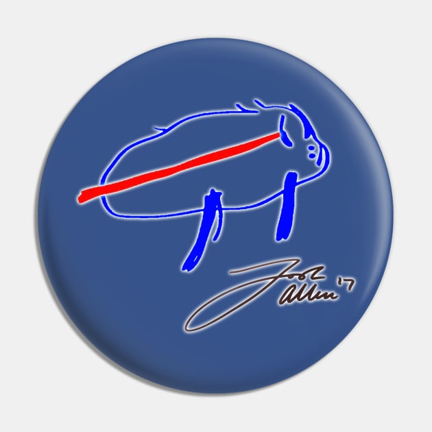 Josh Allen Drawing Bills Logo + Signature Pin by Sports and Business Merch Store