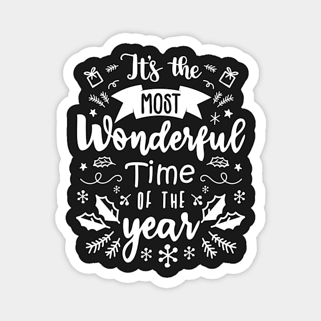 It's the Most Wonderful Time of the Year - Christmas Time Magnet by GDCdesigns