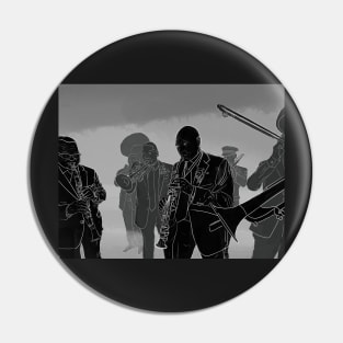 Foggy Jazz Funeral Pin