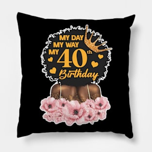 40th Birthday Diva 40th B-day Queen Crown Gift For Women Mother day Pillow