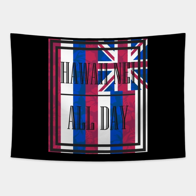 Hawai'i Floral Flag by Hawaii Nei All Day Tapestry by hawaiineiallday