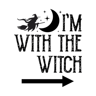 I'm With The Witch Funny Halloween Couple T-Shirt