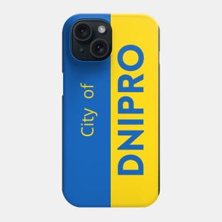 City of Dnipro in Ukraine Flag Phone Case