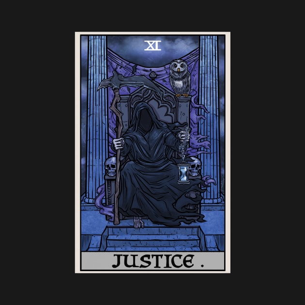 Justice Tarot Card Grim Reaper Halloween Gothic Gift by TheGhoulishGarb