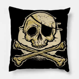 Skull and Crossbones with Eye-patch Graphic Pillow