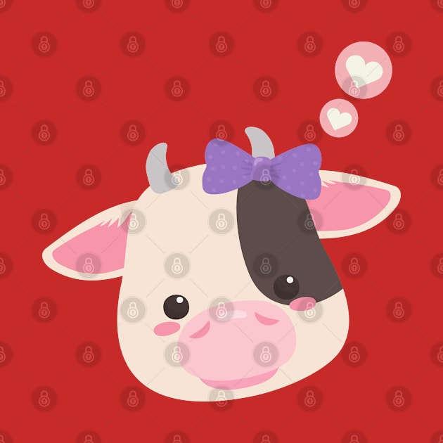 Baby Cow | Super Cute and Kawaii Pink Fluffy Calf by OMC Designs