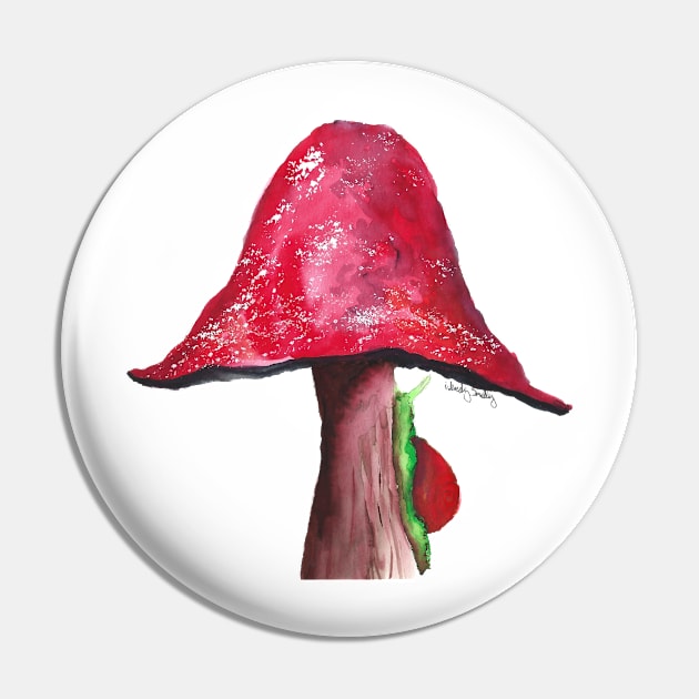 Mushroom and Snail Pin by Wendysmalley