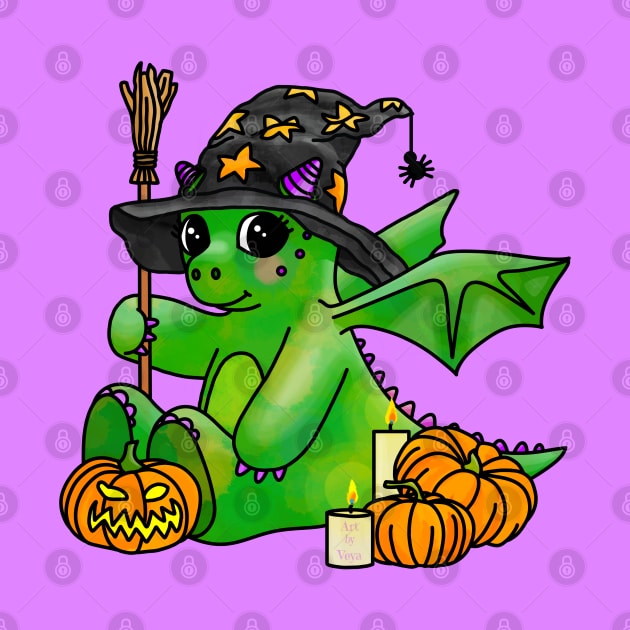 Little Halloween Dragon by Art by Veya