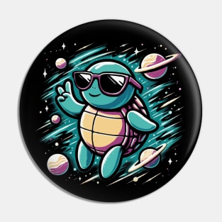 Cool Space Turtle Pin