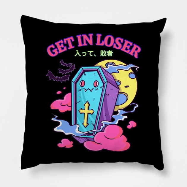 Get In Loser Kawaii Coffin Pillow by Sugoi Otaku Gifts