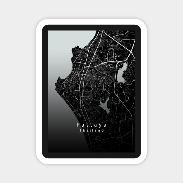 pattaya Thailand City Map dark Pattaya TeePublic