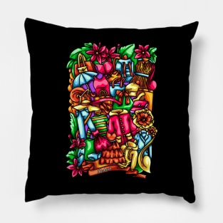 Fashion Doodle Illustration Pillow