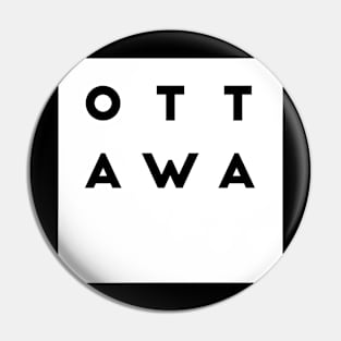 Ottawa | White square, black letters | Canada Pin