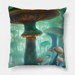 Enchanted Mushroom Forest Pillow