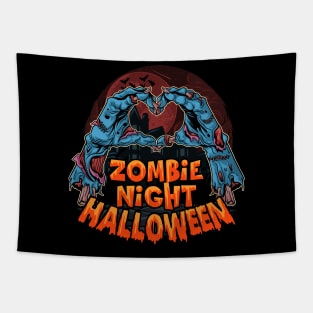 Zombie night halloween Tapestry