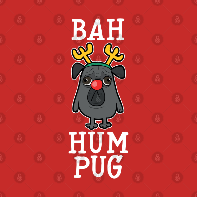 Discover Bah Hum Pug - Black - Christmas - T-Shirt