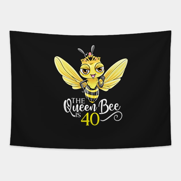 The Queen Bee Is 40 - 40th Birthday Tapestry by BDAZ