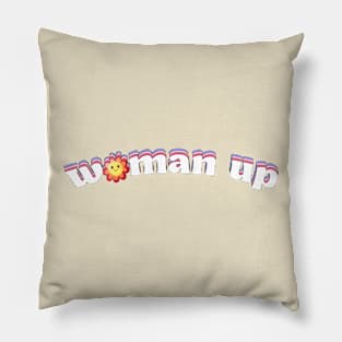 Woman Up Girl Boss Feminist Design Pillow