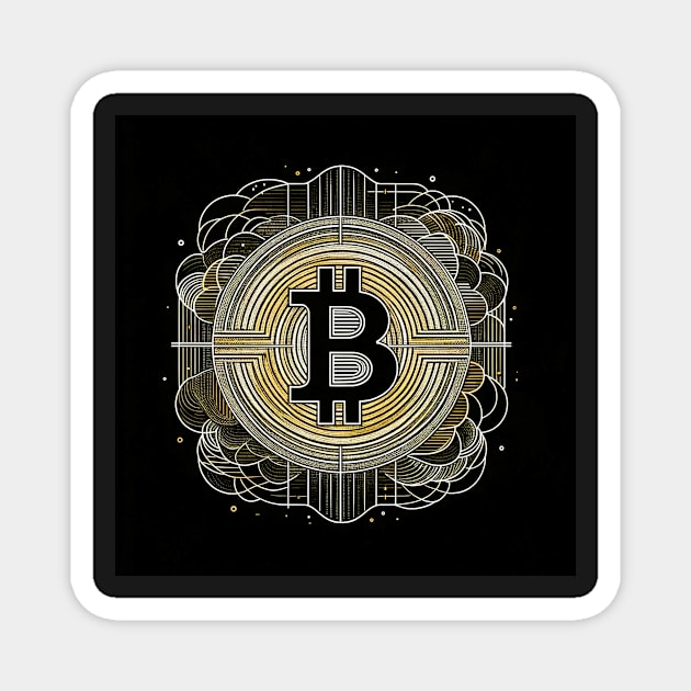 Aureate Cipher: The Gilded Bitcoin Enigma Magnet by heartyARTworks