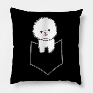 Bichon Frise Dog In He Pocket Cute Pocket Bichon Frise Pillow