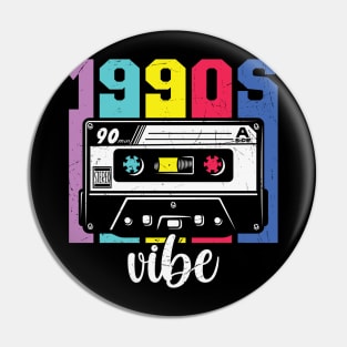 Retro 1990s Vibe Distressed Cassette Tape Design Pin