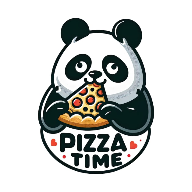 panda eat slice a pizza by Dracoola