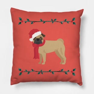 Christmas Pug Pillow