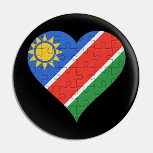 Namibian Jigsaw Puzzle Heart Design - Gift for Namibian With Namibia Roots Pin