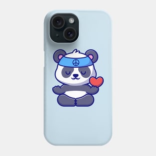 Cute Peace Panda Meditating Yoga Cartoon Phone Case