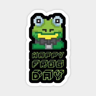 Happy Frog Day Pixel Game Gift Magnet