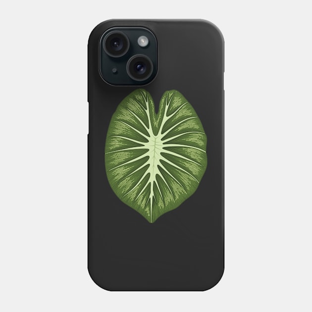 Colocasia white lava big leaf Phone Case by gronly