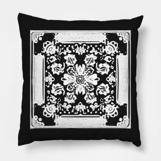 Abstract Floral Print - Blue Aesthetic Pillow