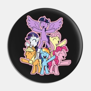 MLP Mane Six No Outline Pin
