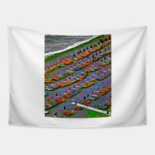 Positano Beach Umbrellas Tapestry