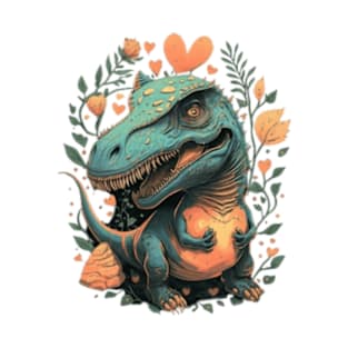 cute floral dinosaur gift ideas, dinosaur tees, dinosaur stickers T-Shirt