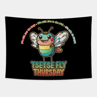 Tsetse Fly Thursday Kawaii Bug Buffet Tapestry