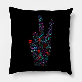 Jinx arcane graffitti peace Pillow