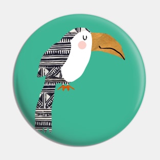 Cute Tucan Collage Pin