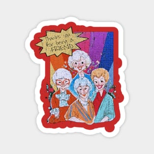 golden girls cartoon vintage Magnet