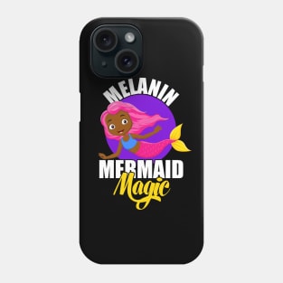 African American Mermaid Melanin is Magic Girls / Kids Phone Case