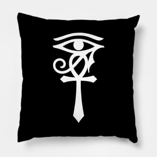 Egyptian symbol Ankh with Eye of Horus Pillow