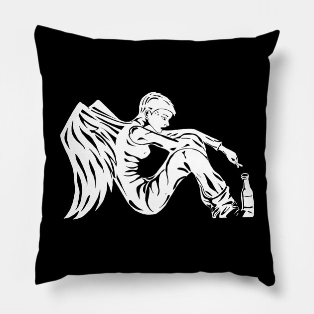 White angel Pillow by DrTigrou