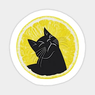 Summer Lemon Cat Magnet