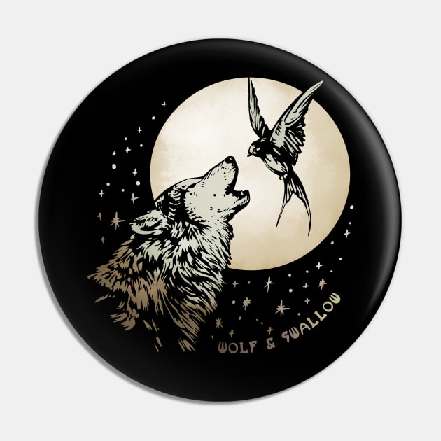 Wolf & Swallow - Moonlight Serenade [GOLD] Pin by Lix